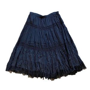 Black tiered maxi skirt